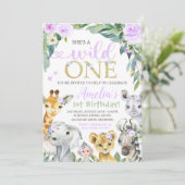 Safari Geburtstag Einladung Wild One Einladung (Stehend Vorderseite)