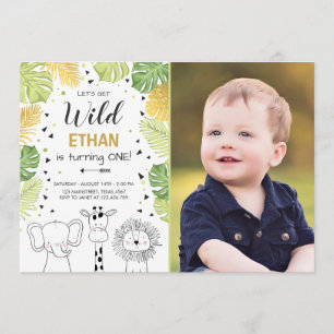 Safari Geburtstag Einladung Zoo Wilde Jungle Tiere