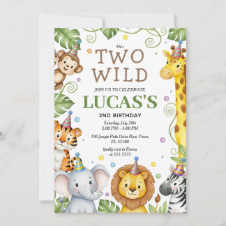Safari Geburtstag Einladung "Zwei wilde Jungen" Ei