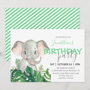 Safari Geburtstag Elephant Ankündigung