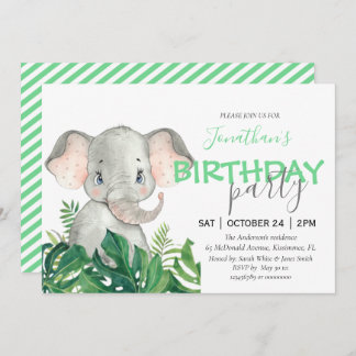 Safari Geburtstag Elephant Ankündigung