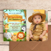 Safari Geburtstag mit Foto Einladung