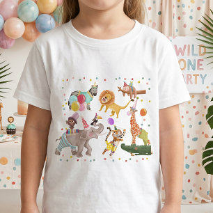Safari Geburtstag Süße Dschungel-Party-Tiere Kinde T-Shirt