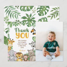 Safari Geburtstag Tiere Jungle Wild ein und zwei Dankeskarte