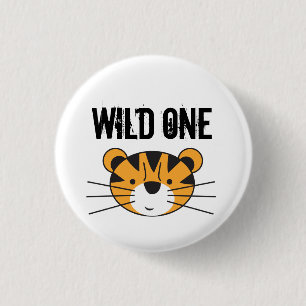 Safari-Geburtstags-Party des niedlichen Tigers Button