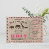 Safari-Geburtstagsfeier Einladung (Stehend Vorderseite)
