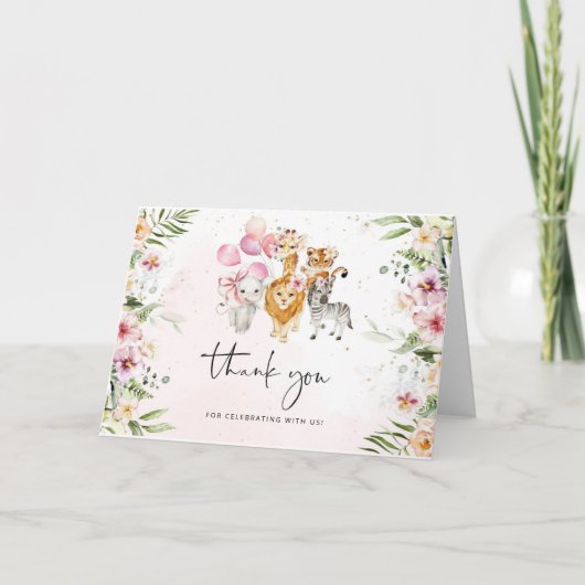 Safari gefaltet danke Karte. (Vorderseite)