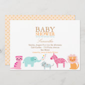 Safari Gender Neutral Baby Shower Einladung (Vorne/Hinten)