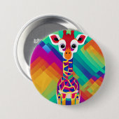 Safari geometrische farbenfrohe Baby Giraffe Button (Vorne & Hinten)