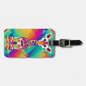 Safari geometrische farbenfrohe Baby Giraffe Gepäckanhänger (Vorderseite horizontal)