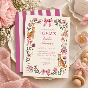 Safari Gepard Baby Girl Shower Party Einladung