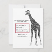 Safari Giraffe 50. Geburtstagsparty Einladung (Rückseite)