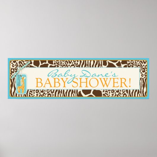Safari Giraffe Baby Duschbanner Poster (Vorne)