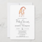 Safari Giraffe Baby Dusche Einladung (Vorderseite)