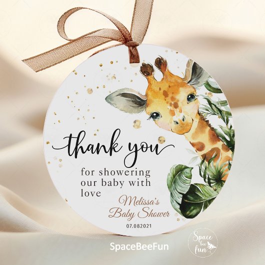 Safari Giraffe Baby Dusche Geschenkanhänger