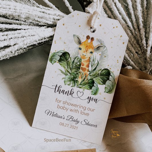 Safari Giraffe Baby Dusche Geschenkanhänger