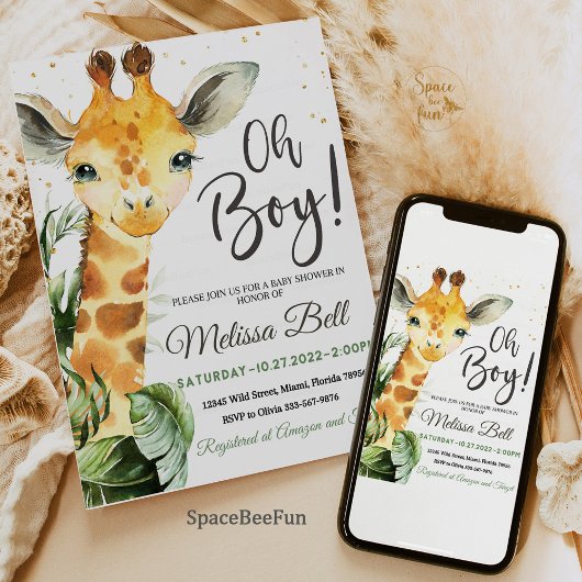 Safari Giraffe Baby Dusche Geschenkanhänger
