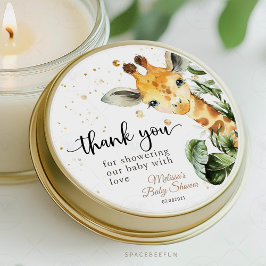 Safari Giraffe Baby Dusche Runder Aufkleber