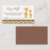 Safari Giraffe Baby Dusche Windeln Raffle Tickets Begleitkarte (Vorne/Hinten)