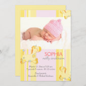 Safari Giraffe Baby Foto Birth Ankündigung (Vorne/Hinten)