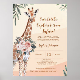 Safari Giraffe Babydusche Begrüßungsschaum-Tafel Poster