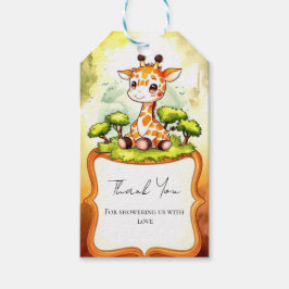 Safari Giraffe Babydusche Geschenkanhänger