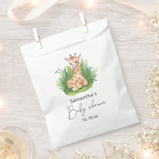Safari Giraffe Babydusche Geschenktütchen (Ausgeschnitten)