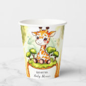 Safari Giraffe Babydusche Pappbecher (Vorderseite)