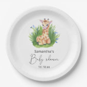 Safari Giraffe Babydusche Pappteller (Vorderseite)