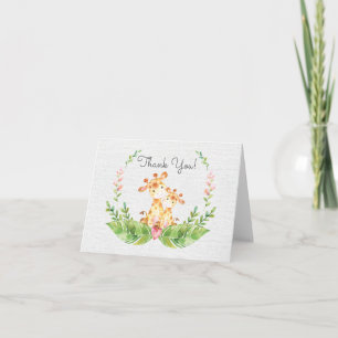 Safari Giraffe Babydusche Vielen Dank Dankeskarte