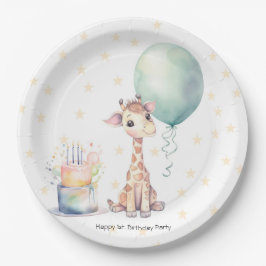 Safari Giraffe Balloon Cake 1st. Geburtstagsfeier Pappteller