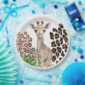 Safari Giraffe Birthday Wild One Two Wild Party Pappteller (Party)