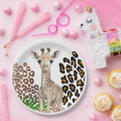 Safari Giraffe Birthday Wild One Two Wild Party Pappteller (Party)