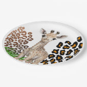 Safari Giraffe Birthday Wild One Two Wild Party Pappteller (Schrägansicht)