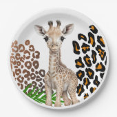 Safari Giraffe Birthday Wild One Two Wild Party Pappteller (Vorderseite)