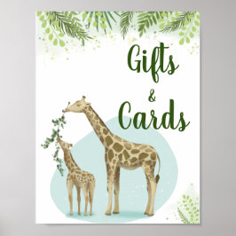 Safari Giraffe Blätter Baby Duschgeschenke und Kar Poster