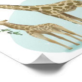Safari Giraffe Blätter Kinderduschtränke Unterschr Poster (Ecke)