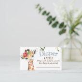 Safari Giraffe Diaper Raffle Blue Baby Dusche Begleitkarte (Stehend Vorderseite)