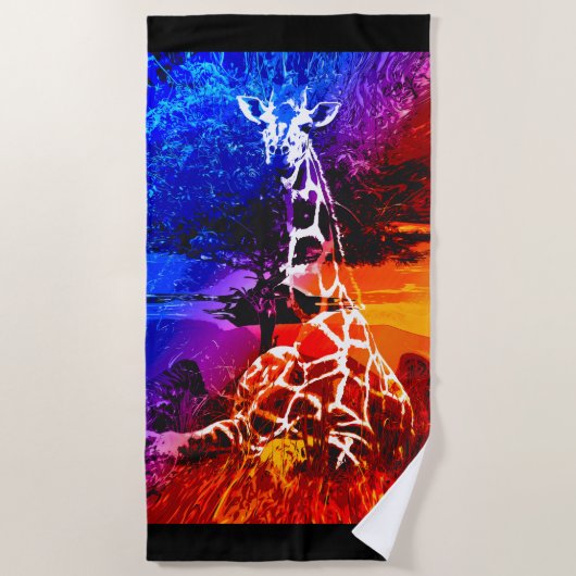 Safari Giraffe Dream Beach Handtuch (Vorderseite)