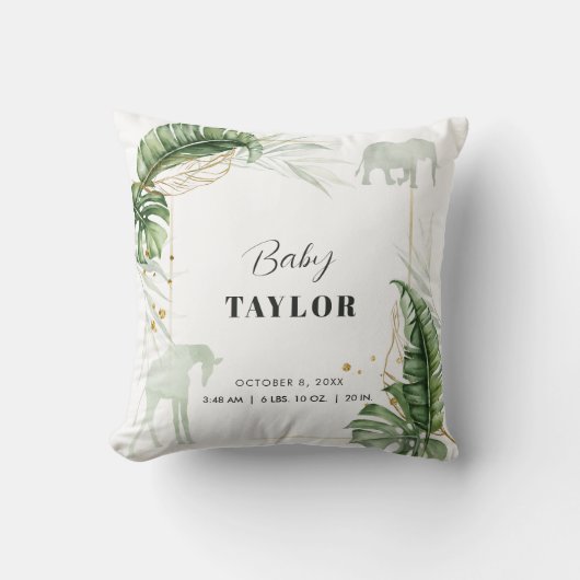 Safari-Giraffe Elephant Baby-Dusche Kissen (Vorderseite)