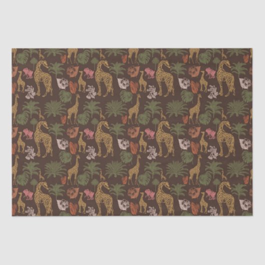 Safari Giraffe & Floral Baby Dusche Seidenpapier (Vorderseite)