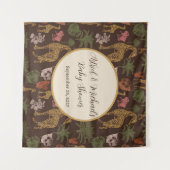 Safari Giraffe & Floral Baby Dusche Wandteppich (Vorderseite (Horizontal))