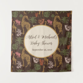 Safari Giraffe & Floral Baby Dusche Wandteppich