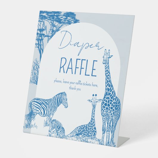 Safari-Giraffe für die Babydusche - Zeichen Sockelschild (Vorderseite)