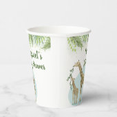 Safari Giraffe Green Blätter Kinderdusche Pappbecher (Rechts)