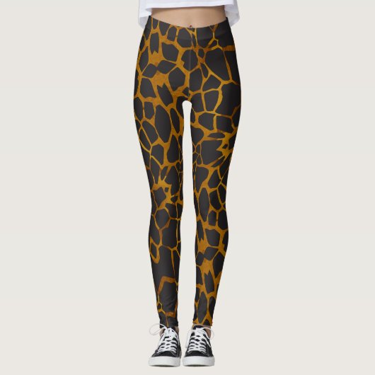 Safari Giraffe Haut Print Leggings (Vorderseite)