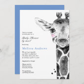 Safari Giraffe Kinderdusche per Mail Einladung (Vorne/Hinten)