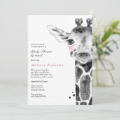 Safari Giraffe Kinderdusche per Mail Einladung (Stehend Vorderseite)