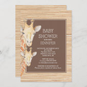 Safari Giraffe Neutral Baby Dusche Einladung (Vorne/Hinten)