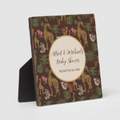 Safari Giraffe & Palm Blätter Kinderdusche Fotoplatte (Vorderseite)